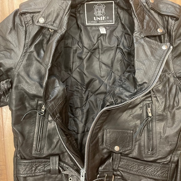 Excellent Condition Women's Unik Leather Motorcycle Jacket - Picture 10 of 16